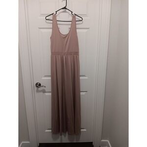 American Tall Womens Large Tall L/T Dusty Rose Scoop Neck Side Slit Maxi Dress
